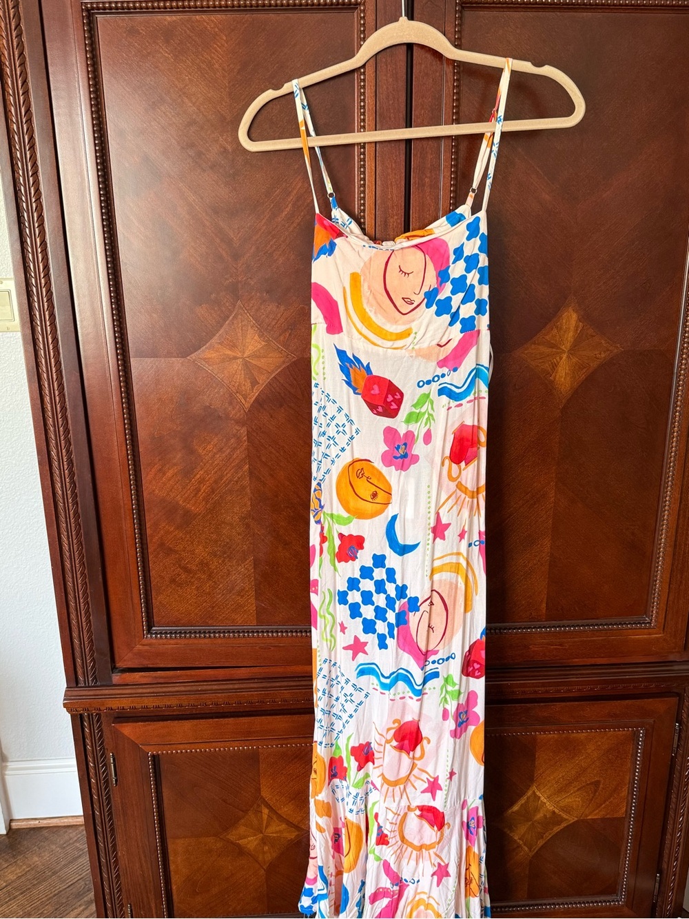 Women’s Colorful Printed Maxi Dress - Multicolor